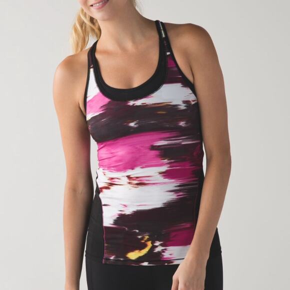 Lululemon Cool Racerback Shine On Tank Top Pigment Wind Berry Rumble Size 4 - Picture 10 of 11